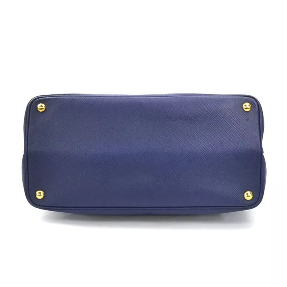 Auth PRADA Handbag Blue Leather - Picture 4 of 14